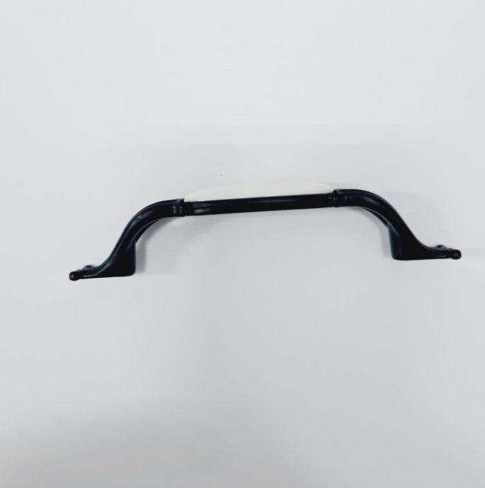 Narin 96 mm Metal siyah Kasa Beyaz porselen / 5 ADET