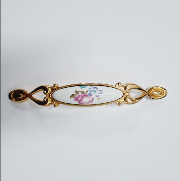 Миниатюра:  MİRAY 128 mm Metal Gold porselen çiçek desenli / 5 ADET