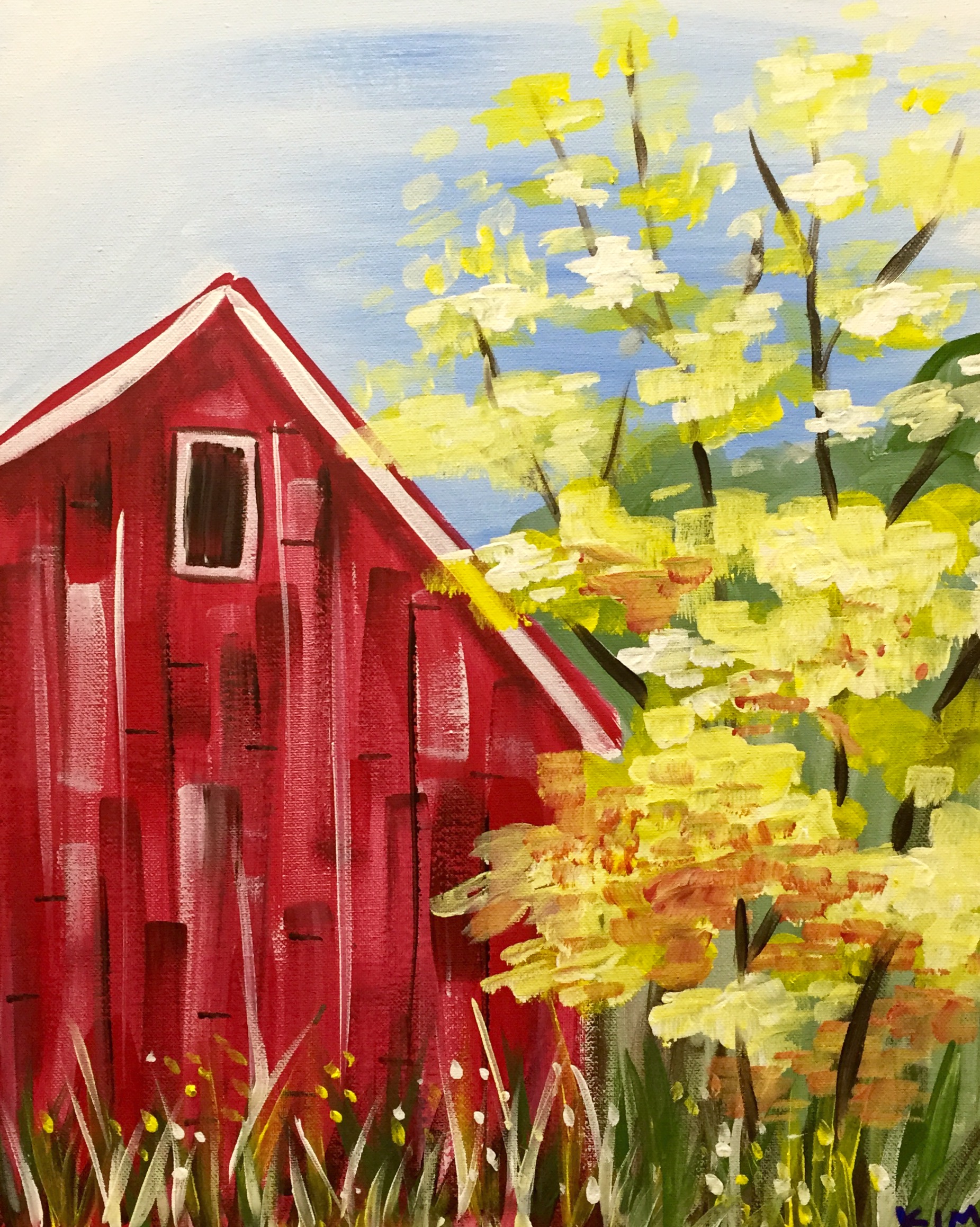 Old Red Barn Acrylic Painting Lesson
