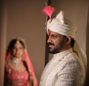 Modern Indian groom portrait with cinematic framing, captured by top luxury wedding photographer in Delhi.