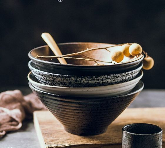 Miniatura: Japanese creative tableware set, commercial bamboo hat ceramic bowl, household l