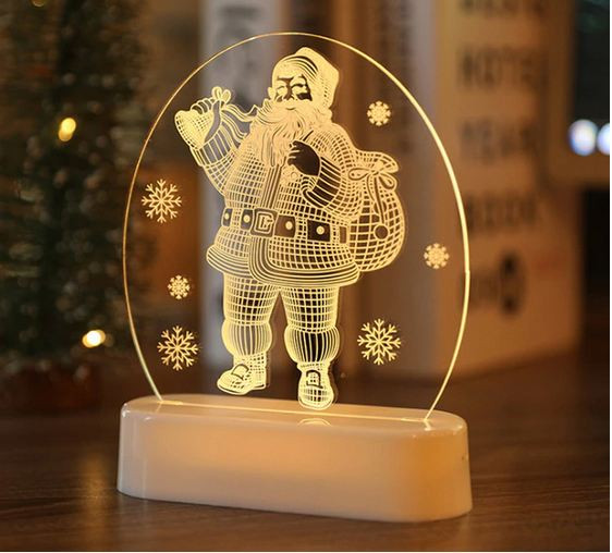 Miniatura: Christmas Night Light Santa Claus Acrylic 3D led Night Lamp Christmas decoration