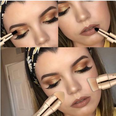 Miniatura: 4-in-1 Makeup Brushes, Maquiagem Professional Concealer Cosmetic Blusher and Pow