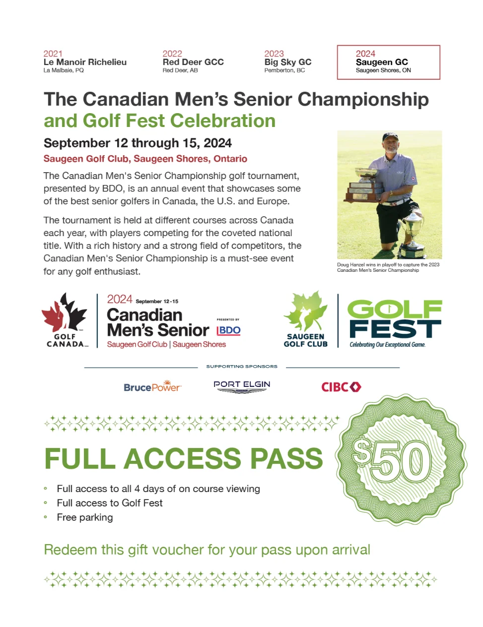 A photo of the Seniors Championship Voucher