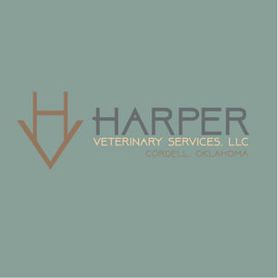 Harper Veterinary Services, LLC logo with a shield-like ‘H’ symbol and gray text reading ‘Cordell, Oklahoma.’