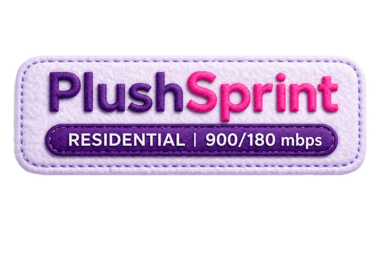 Plush Sprint label showing speed