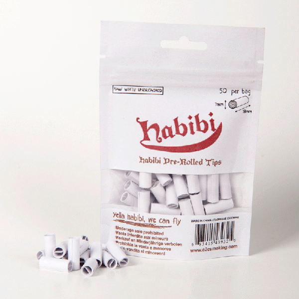 Habibi PreRolled 7mm Rolling Tips, Refined Filter Tips (50pc) My Site