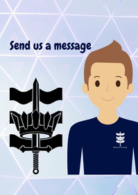 Illustration of a cartoon Bulwark Training First Aid expert, with the Bulwark Training Logo and text overlay reading 'Send us a Message'