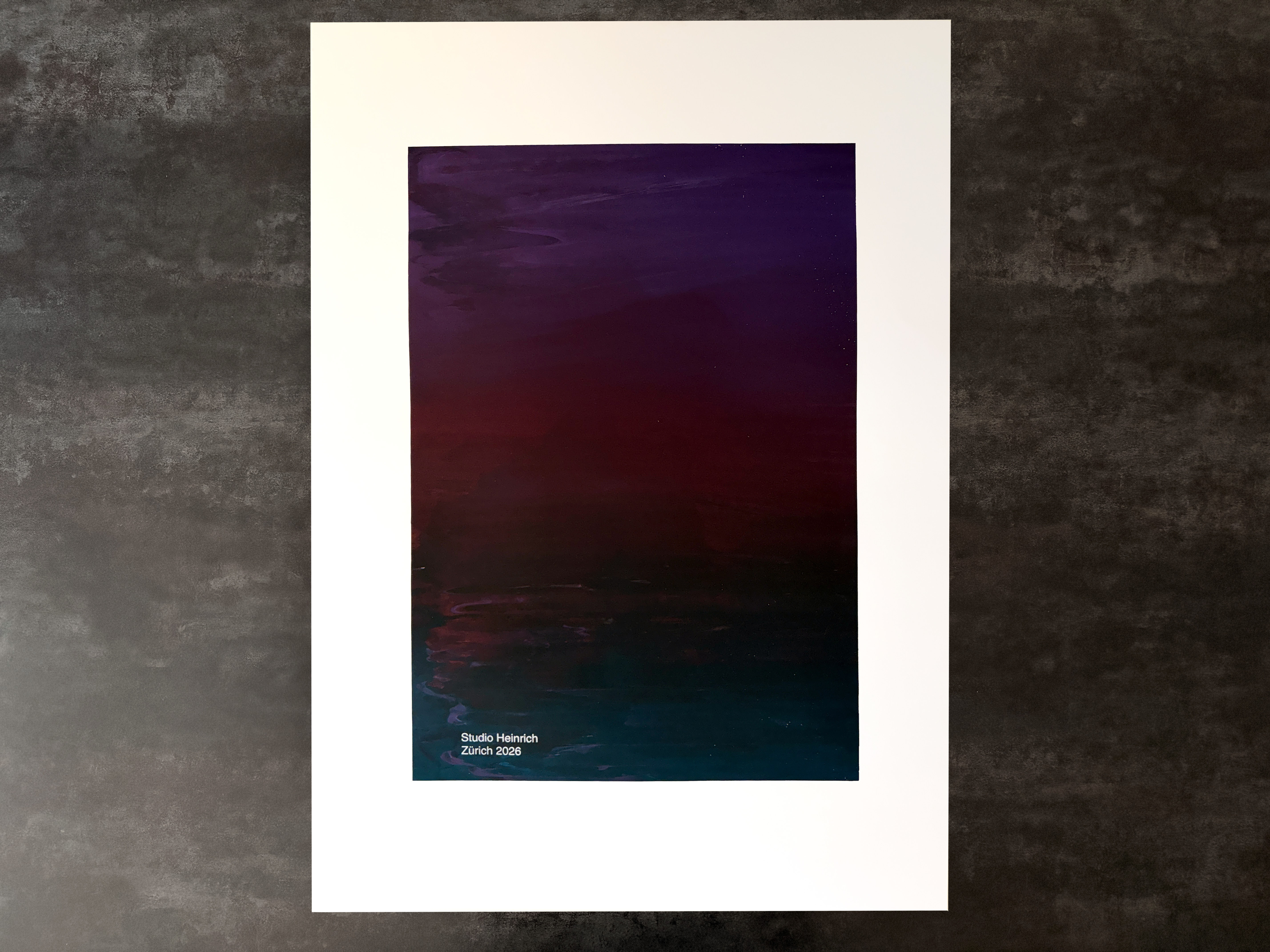 Siebdruck Poster Verlauf dunkelviolett_d gruen Studio Heinrich