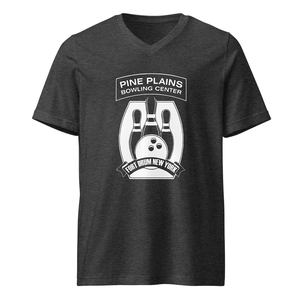 Thumbnail: Pine Plains Bowling Center - Unisex Short Sleeve V-Neck T-Shirt