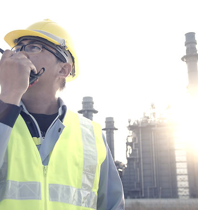 Engineer Talking Through Walkie Talkie