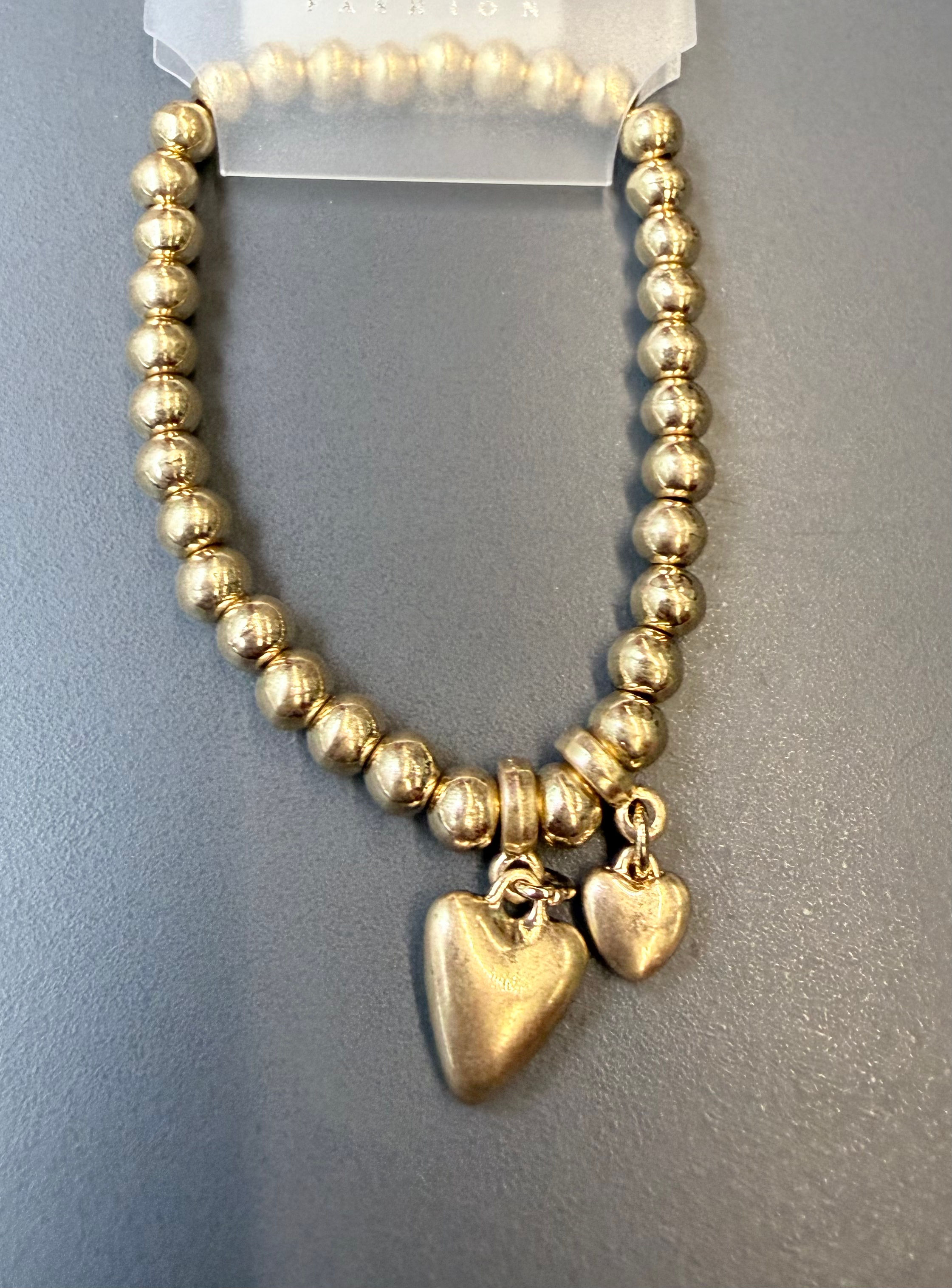 Gold heart stretch bracelet