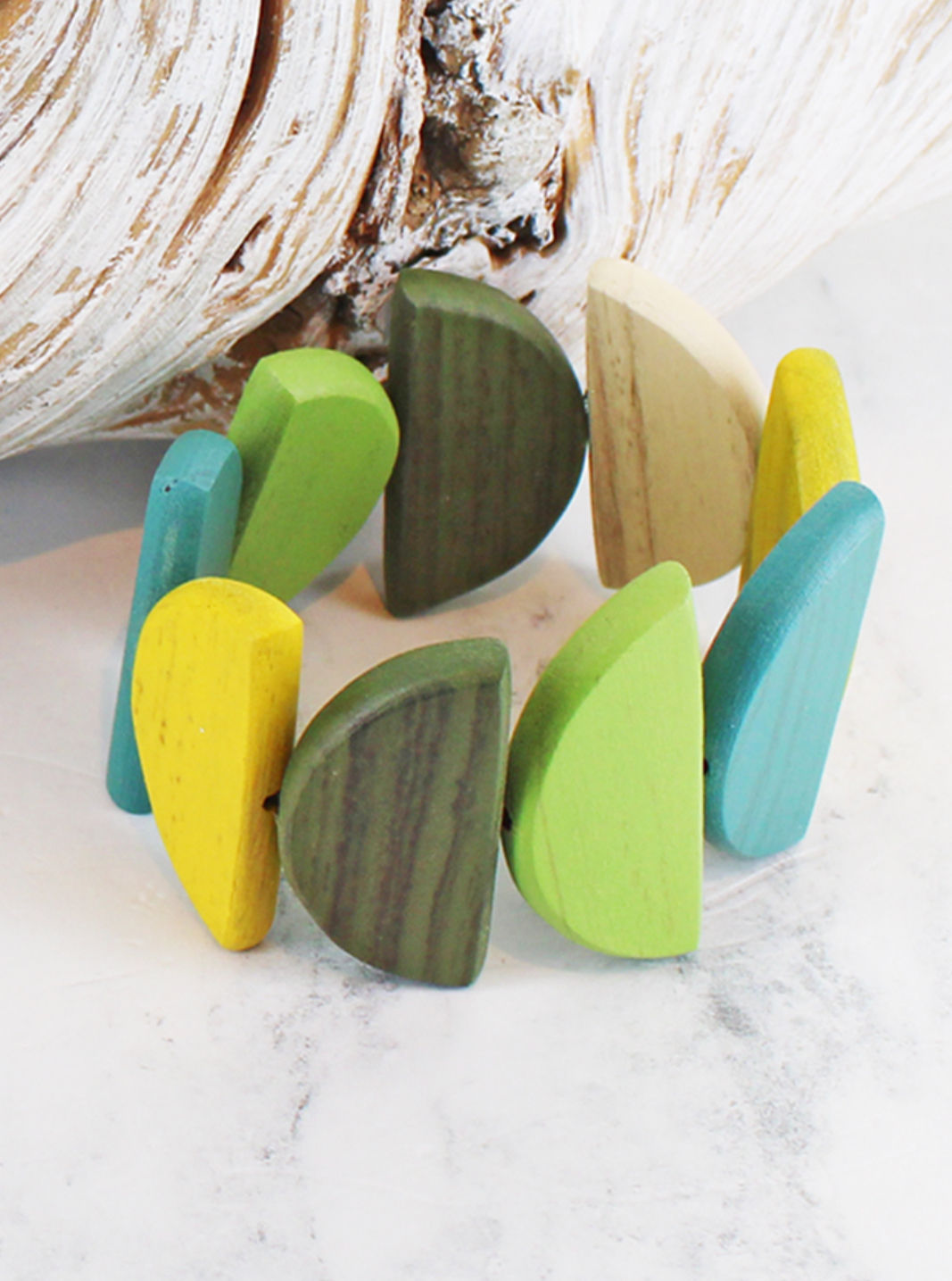 Half moon wooden bracelet