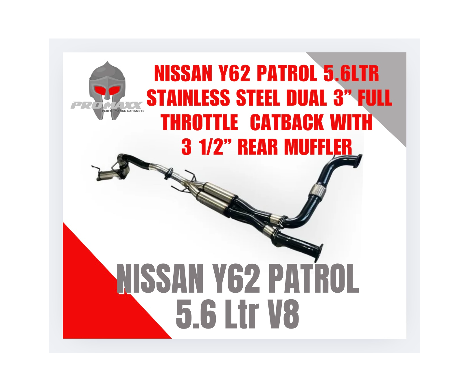 NISSAN PATROL Y62 V8 5.6LTR 2013+ FULL THROTTLE CATBACK EXHAUST