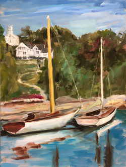 Rockport Harbor, ME, oil on canvas, 24x18, $400
