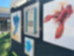 Exhibition image, Florida, lobster painting in foreground...