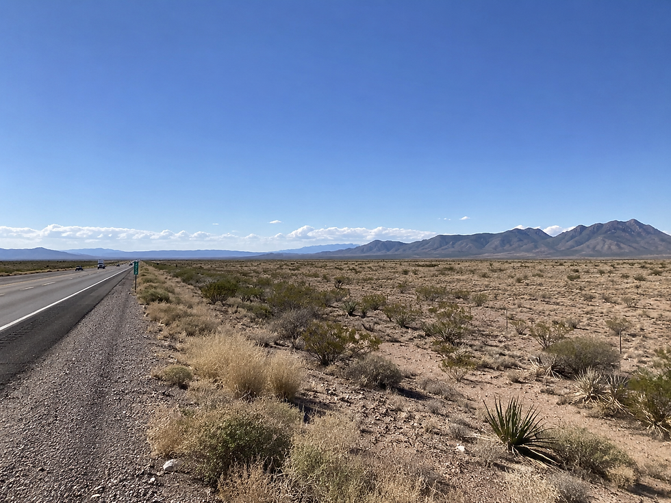 Desert highway used for commercial refrigerated distribution.