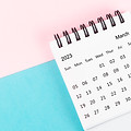March 2023 Monthly desk calendar for 2023 year on beautiful background..jpg