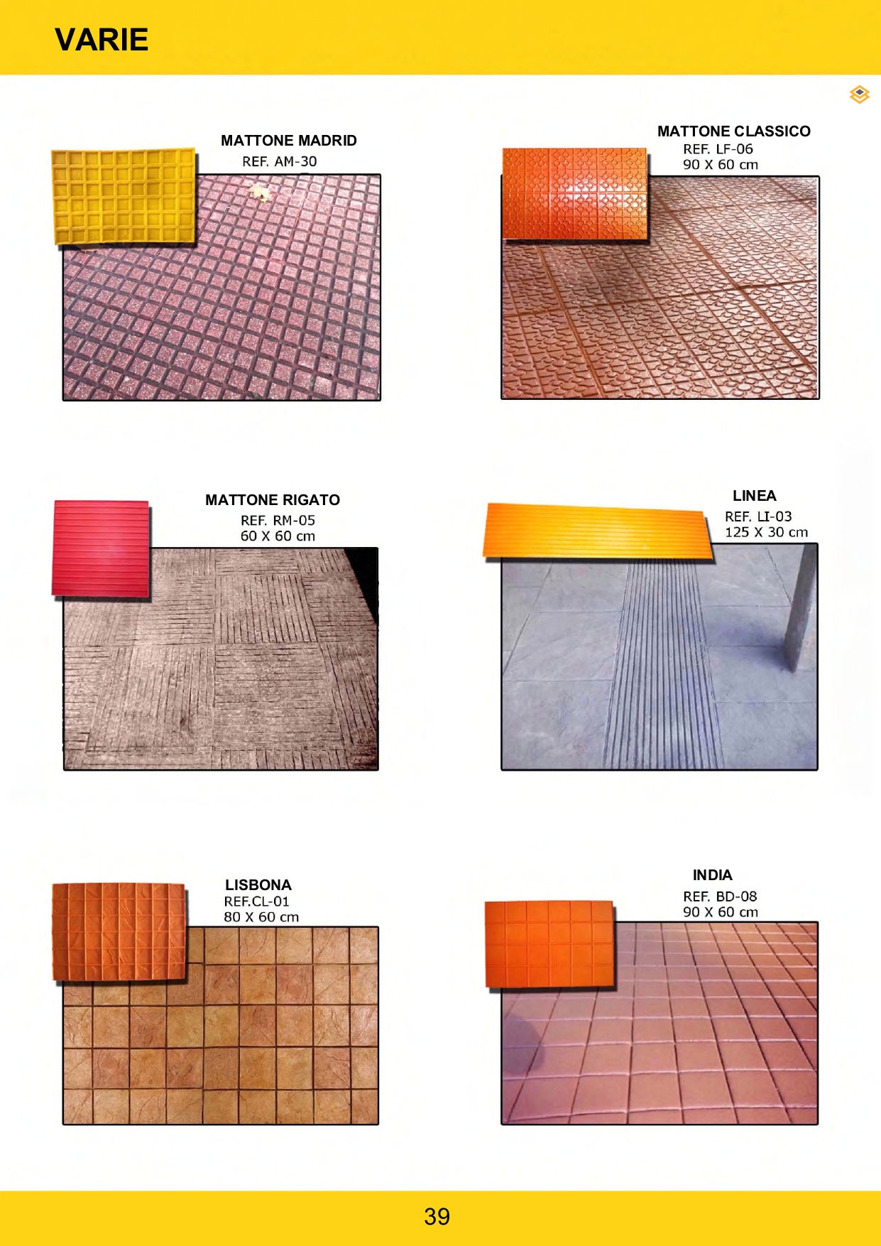 Stampi in gomma per cemento nuovi modelli piastrelle