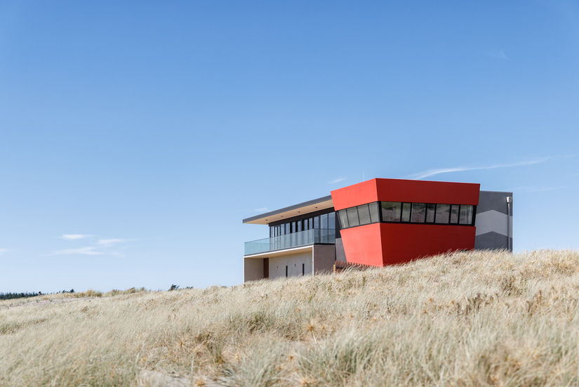 Levin Waitarere Surf Club wide view by HWA Architecture. 