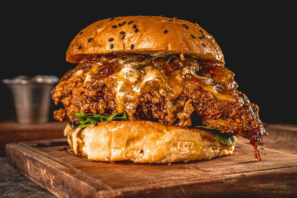hamburguesa de pollo empanizado