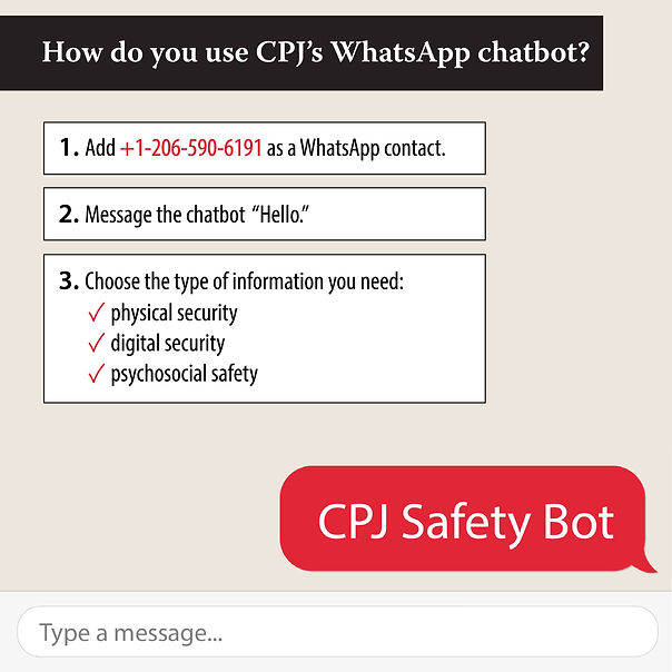 CPJ Protest Safety - CPJ WhatsApp Chatbot