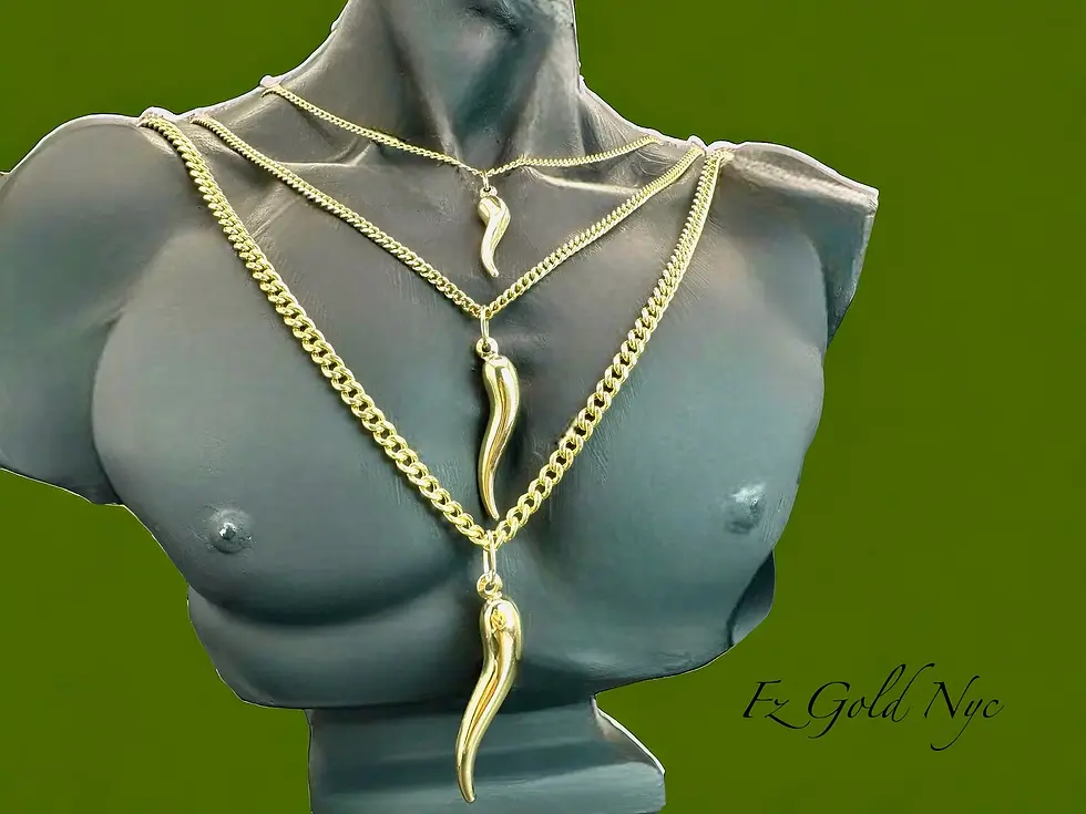 Thumbnail: fzgold - 14K Real Solid Gold Necklace - Crown Pendant - Diamond Cut Yellow and White Gold