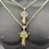 Thumbnail: 14K Solid Gold - Baby Jesus Pendant - CZ Stone Diamond Charm -Real Yellow Gold