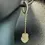 Thumbnail: 10K Real Yellow Gold- Heart Dangle - Drop Earrings - Long Chain and Shiny Stone