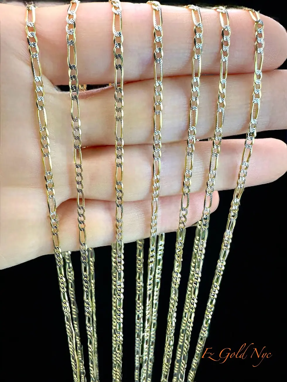 Thumbnail: fzgold christmas gift 14K Fully SOLID Gold Figaro Chain-14K Thick Link Chain Necklace