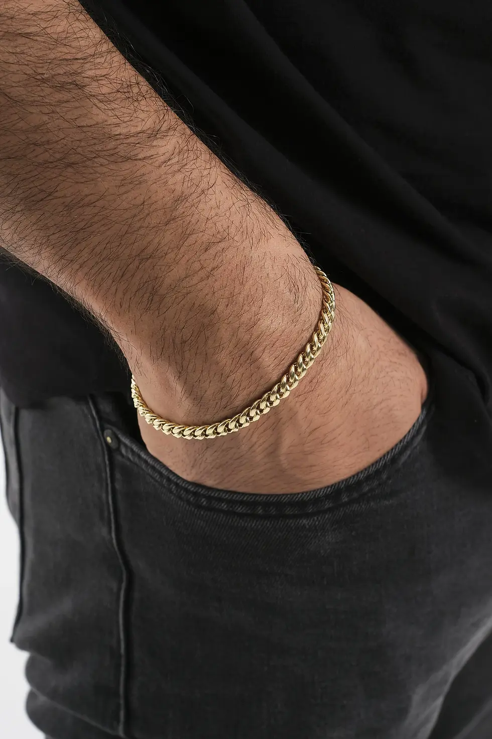 Thumbnail: 14K Real Gold Miami Cuban Chain Bracelet - 8"- Length All Sizes