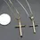 Thumbnail: fz gold 14K Real Gold - Cross Pendant Plain - Crucifix Pendant - for Women and Men
