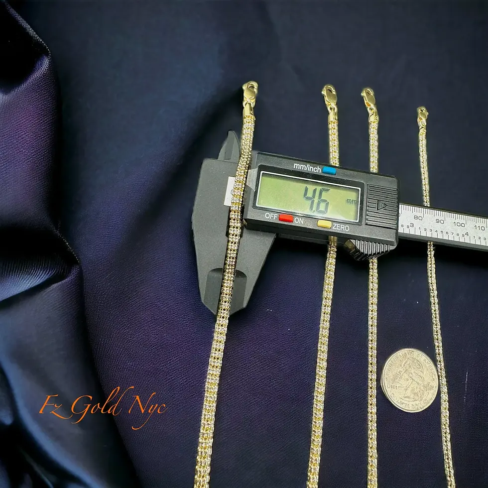 Thumbnail: fz gold nyc 14K SOLID Real Gold Diamond Cut Ice Bracelet Yellow Gold- Real Stylish Cylinder