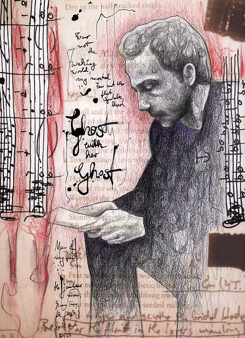 Alex Bednarz "Der Liebe Lust - Ghost with her ghost" (2018) Mixed Media, 21x30