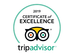 Trip Advisor Certificate of Excellence 2019