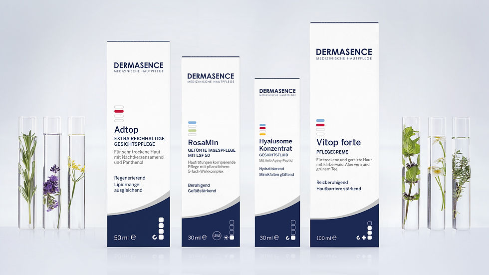 Dermasence cosmetics new packaging design