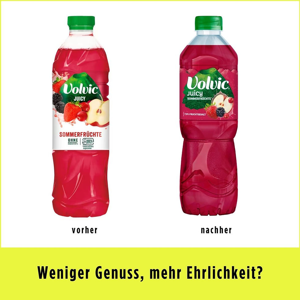 Relaunch of VOLVIC's packaging design: Less enjoyment, more honesty