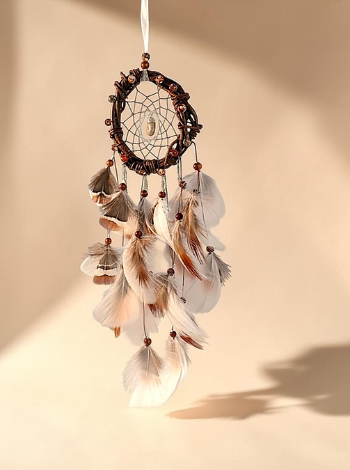 Attrape-rêves Agonore en agate de feu, création artisanale Maison Solaé réalisée à la main
