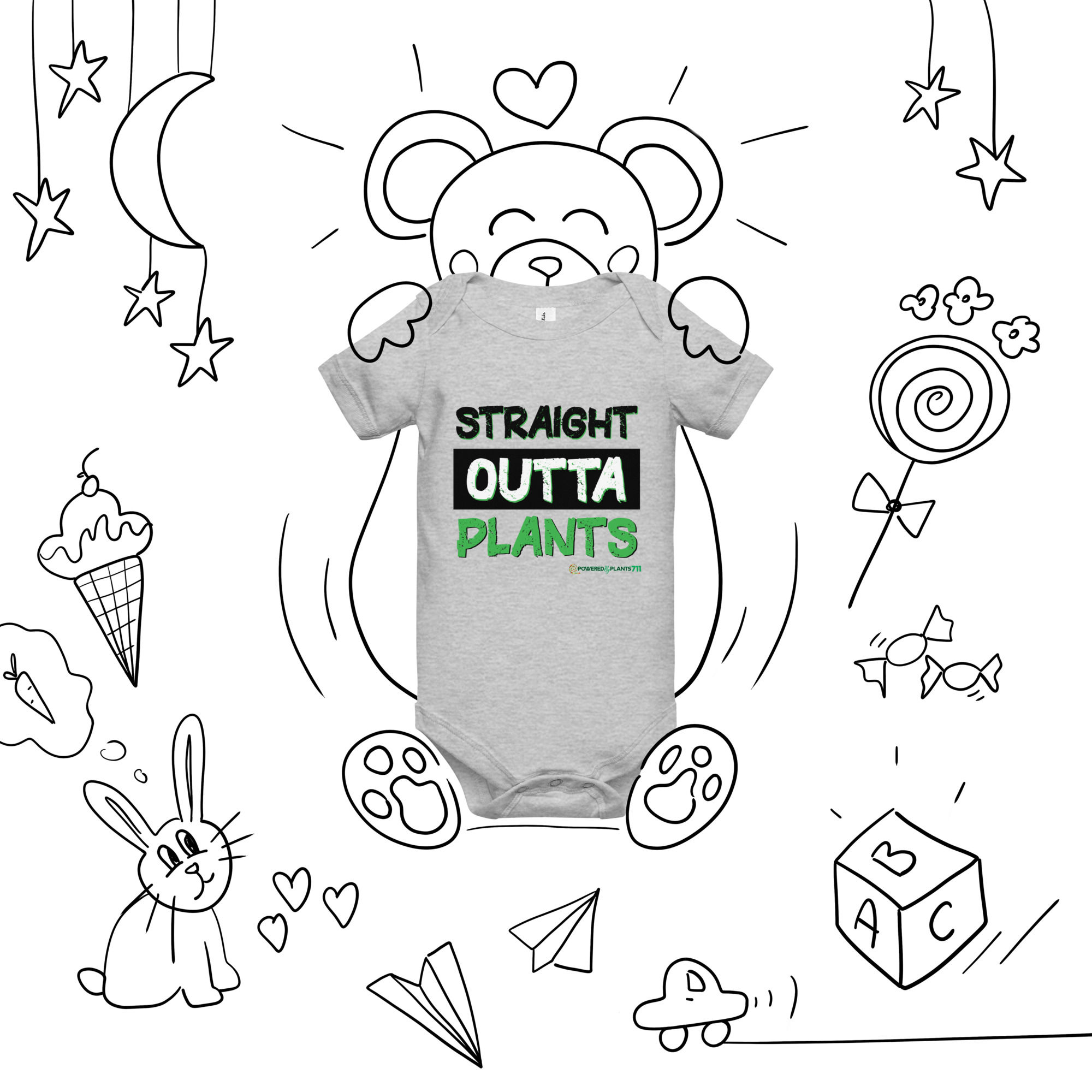 Straight Outta Plants | Baby short sleeve one piece