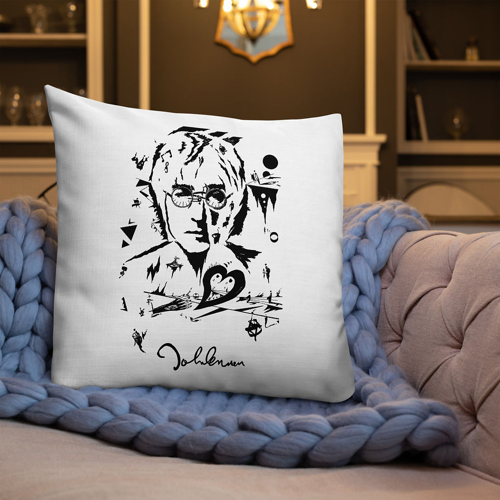 Thumbnail: Premium Pillow - John Lennon B&W design