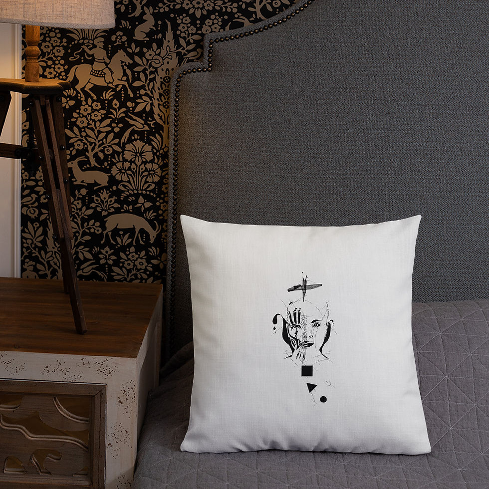 Thumbnail: Premium Pillow - Spider woman B&W design