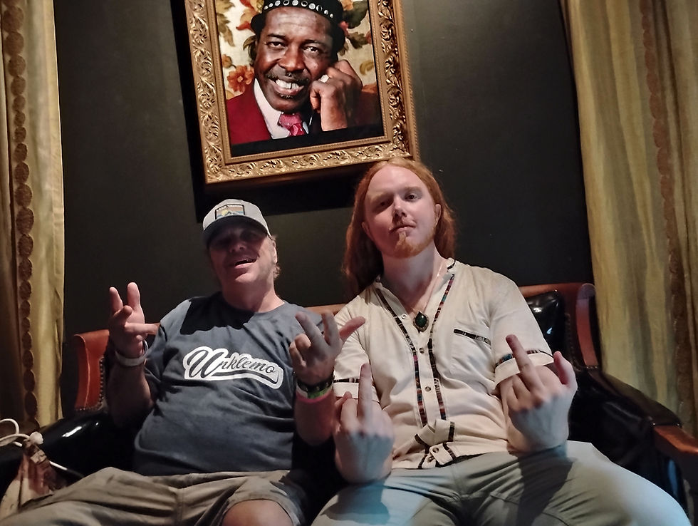 Caleb and Unk backstage at Tipitinas