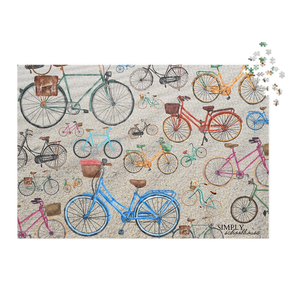 Thumbnail: Vintage Bicycle Jigsaw Puzzle with Tin