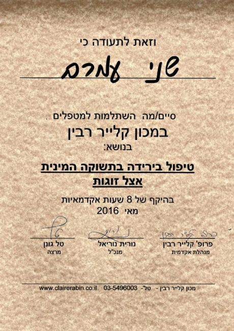 שני עמרם, השתלמות מטפלים