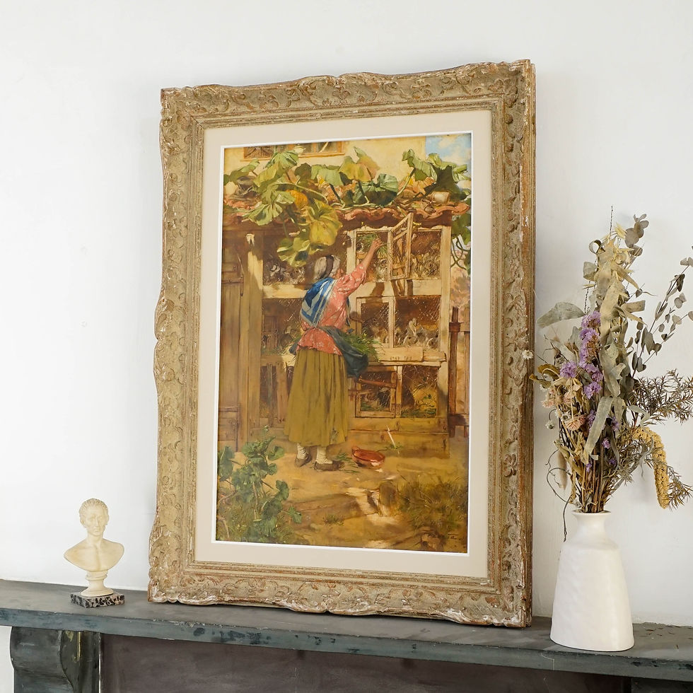 Thumbnail: Lady Feeding Rabbits Eduardo John Menta