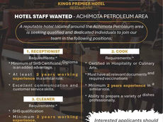 Hotel Staff Recruitment | Achimota Petroleum Area