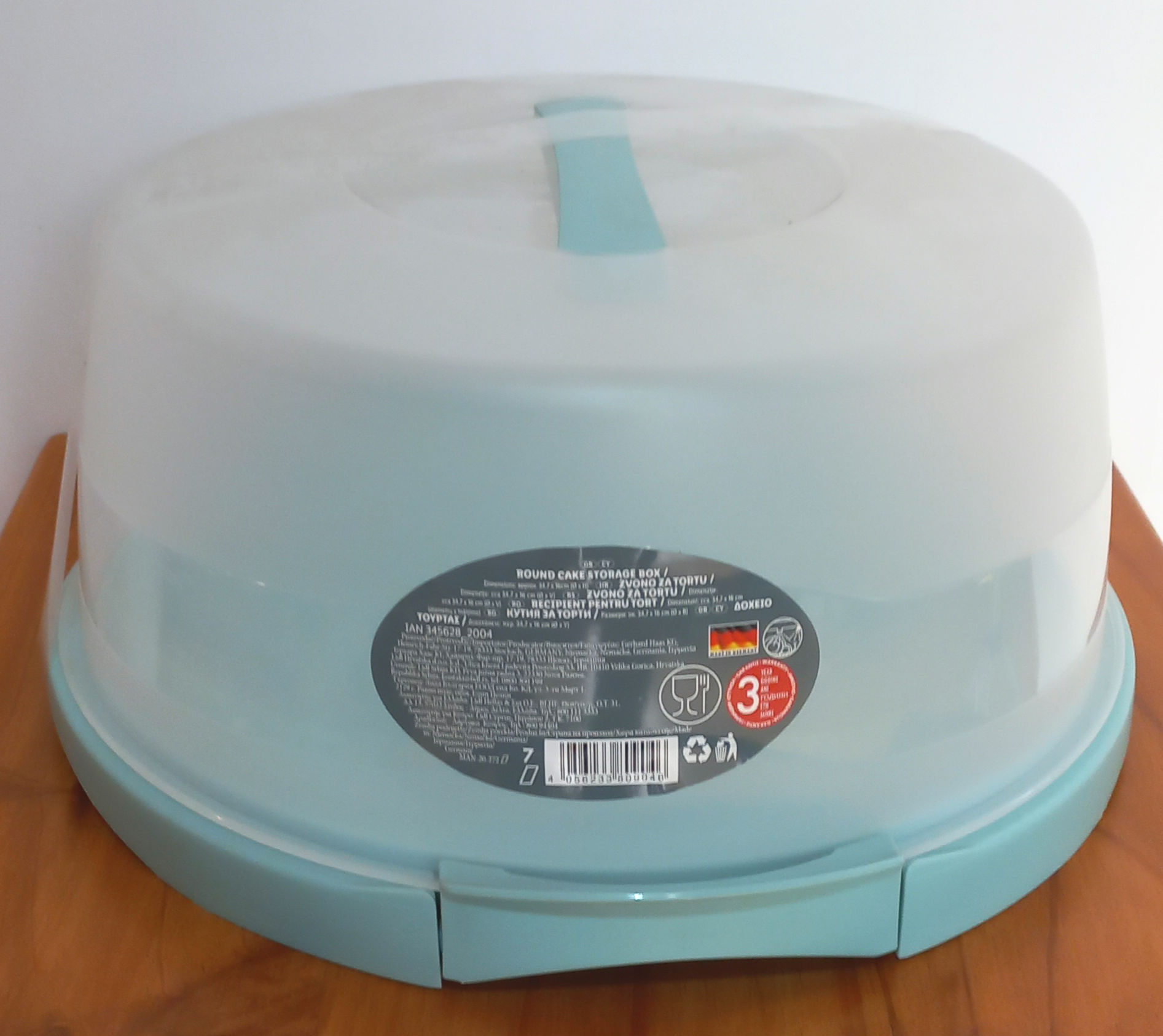 Caja de Almacenamiento de Torta redonda, marca Europea.