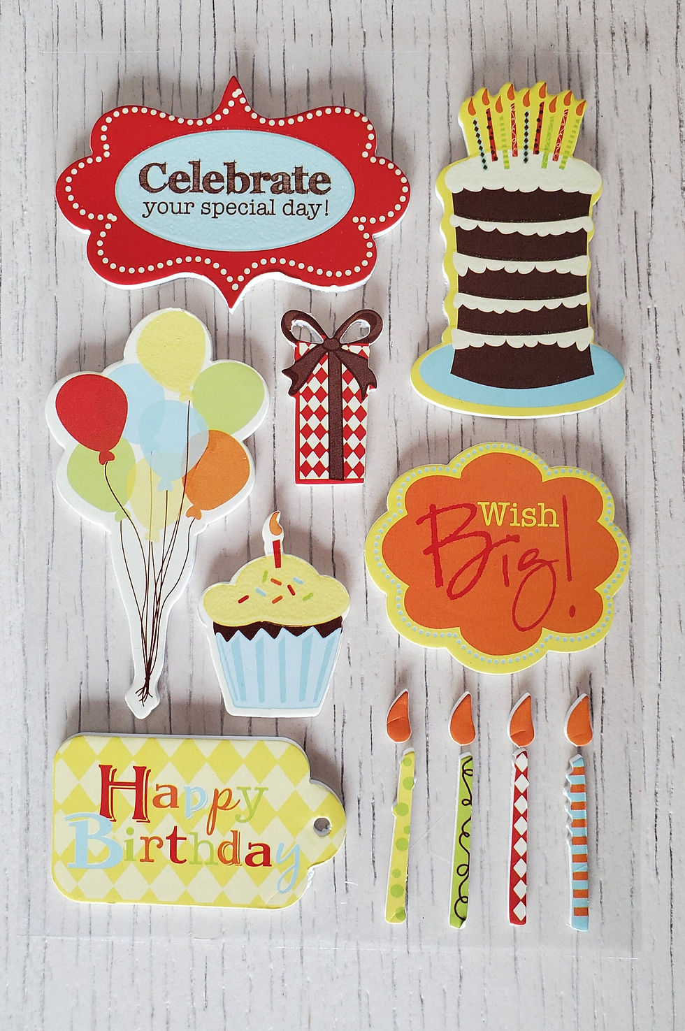 Thumbnail: Birthday Stickers, Momenta, scrapbook card craft supplies