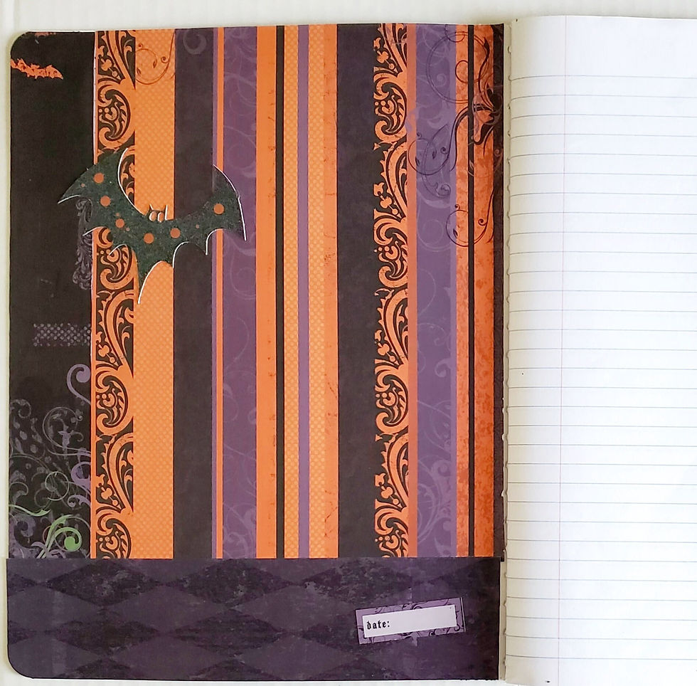 Thumbnail: Halloween Journal, Fall journal,altered Book, altered composition book, 100 page