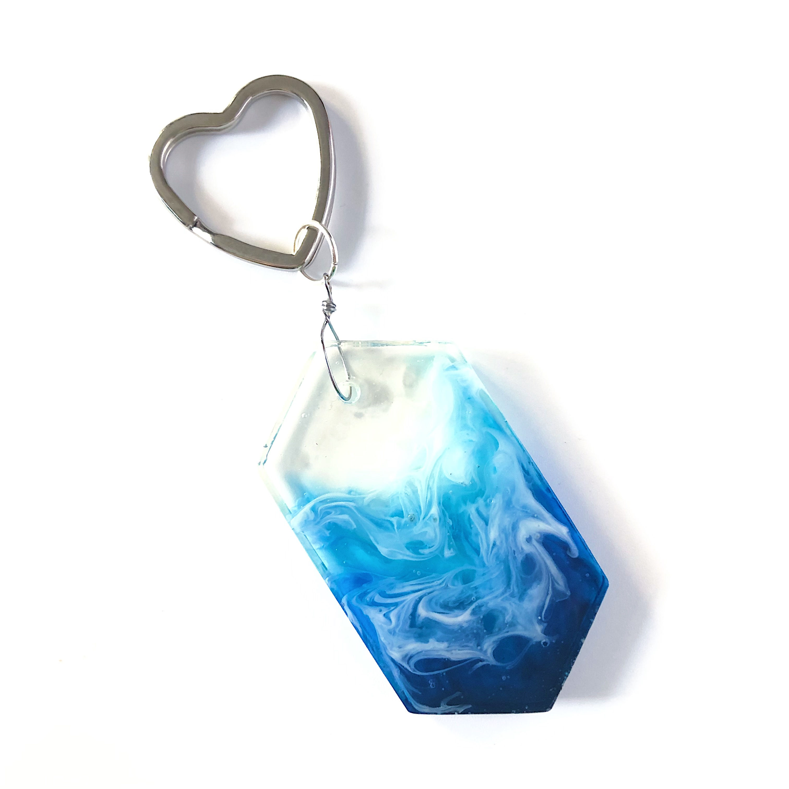HEXAGON SEAFOAM KEYCHAIN
